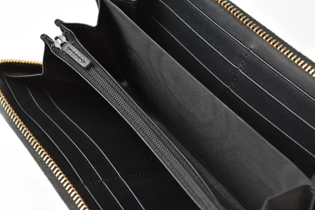 Gucci Leather Long Wallet Round Zipper Sylvie 476083