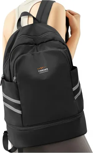 Gym Backpack for Women with Shoes Compartment & Wet Pocket,Large Travel Backpack Waterproof, Black Backpack