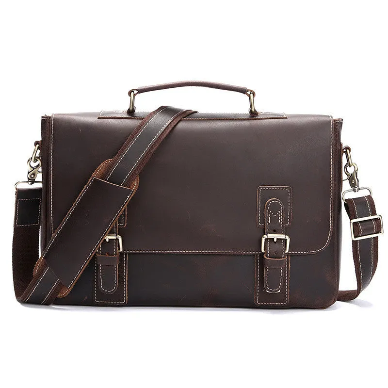 Handmade Mens Leather Briefcase Vintage Style messenger Shoulder Bag, Tote Handbag