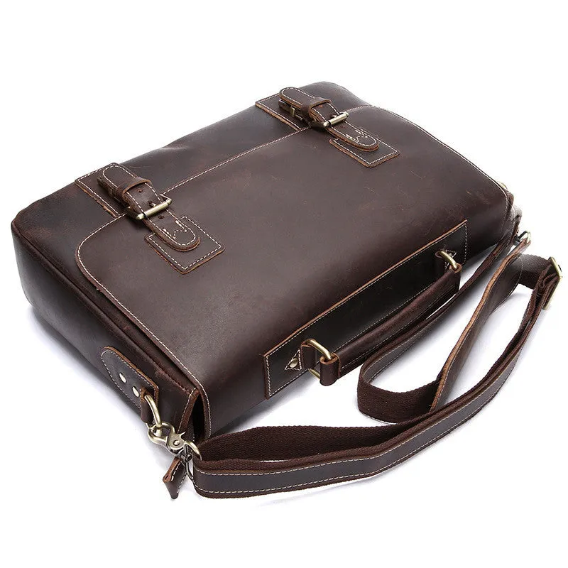 Handmade Mens Leather Briefcase Vintage Style messenger Shoulder Bag, Tote Handbag