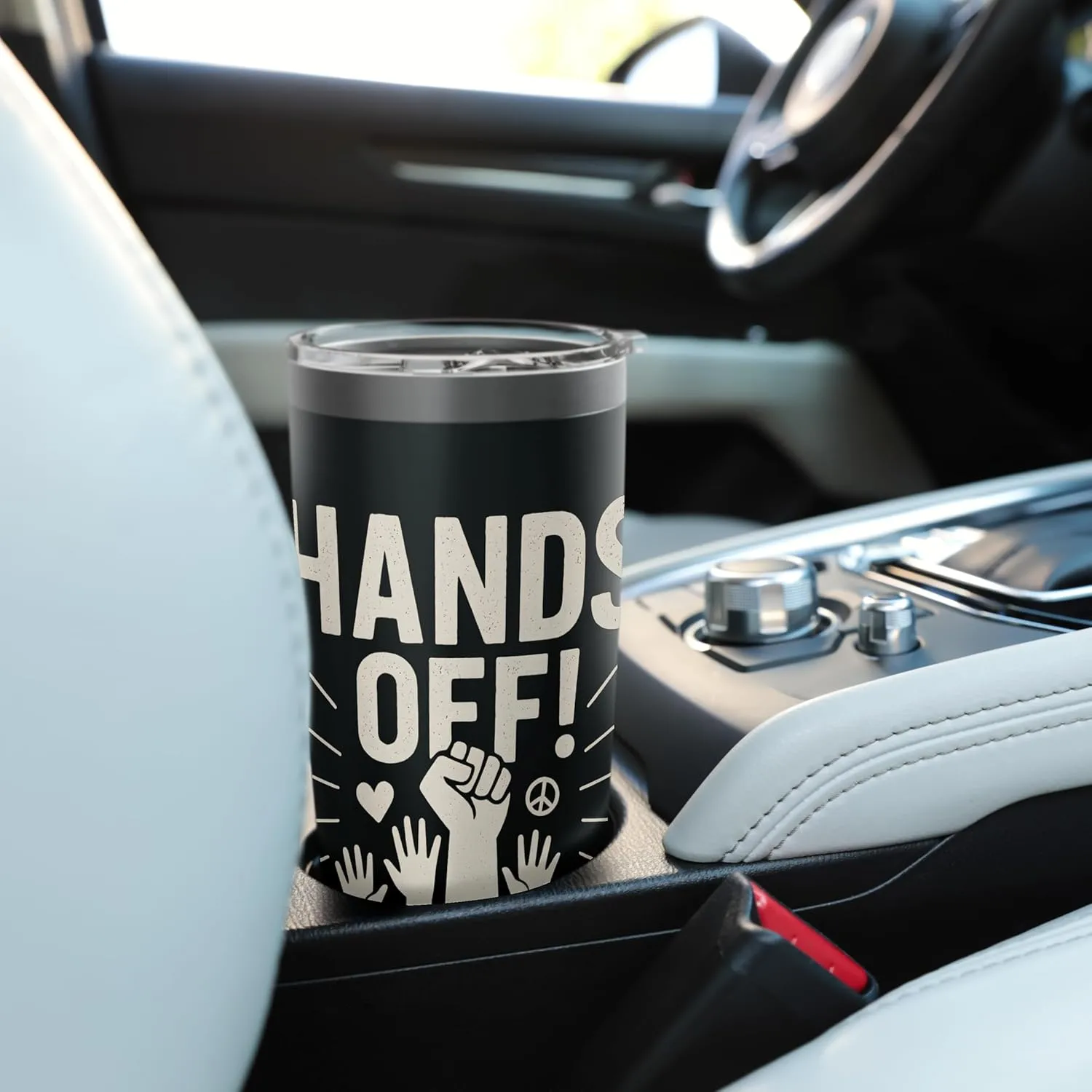 Hands Off Fist Protest Design Unity Resistance Civil Rights Stainless Steel Insulated Tumbler