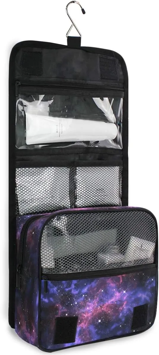 Hanging Toiletry Bag Universe Galaxy Star Space, Makeup Bag Cosmetic Bag Bathroom Travel Organizer Large for Women Girls