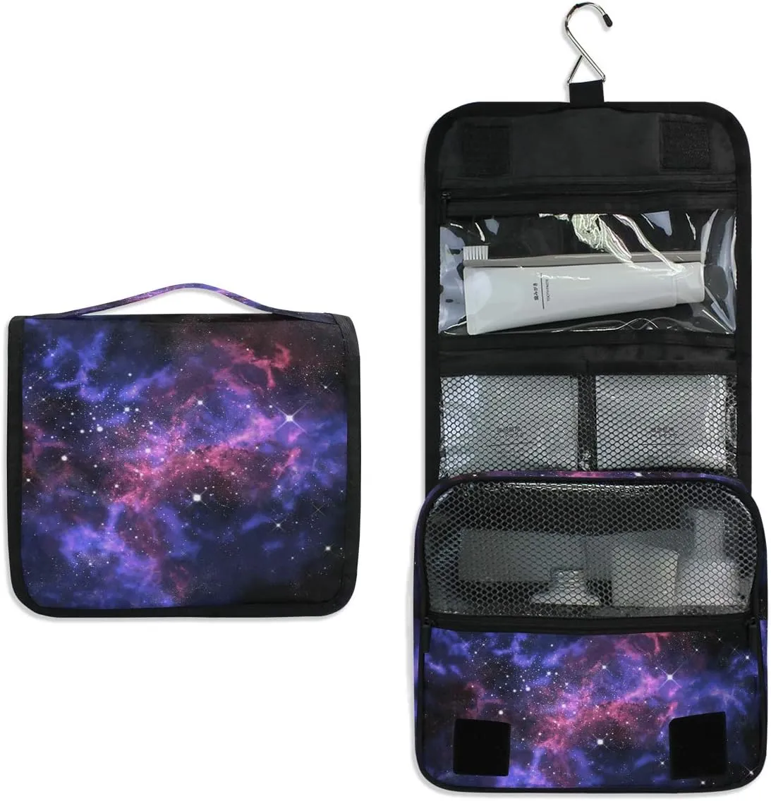 Hanging Toiletry Bag Universe Galaxy Star Space, Makeup Bag Cosmetic Bag Bathroom Travel Organizer Large for Women Girls