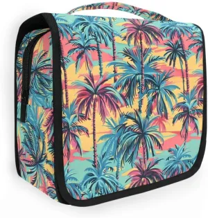 Hanging Travel Toiletry Bag Hawaiian Palm Colorful Style Kit Makeup Case Cosmetics Organizer for Men Women