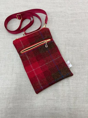 Harris Tweed Isabella Crossbody Purse Red Plaid