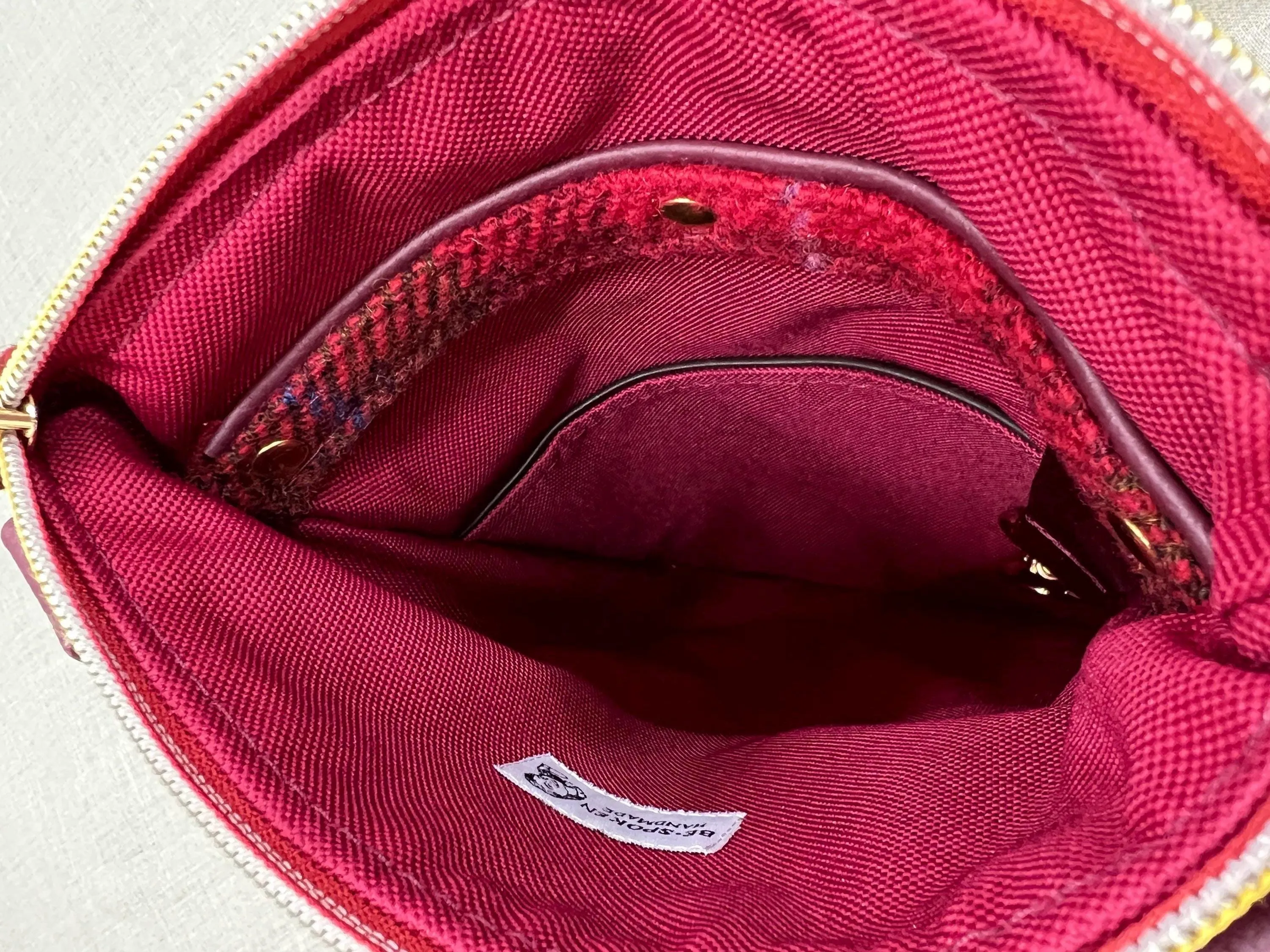 Harris Tweed Isabella Crossbody Purse Red Plaid