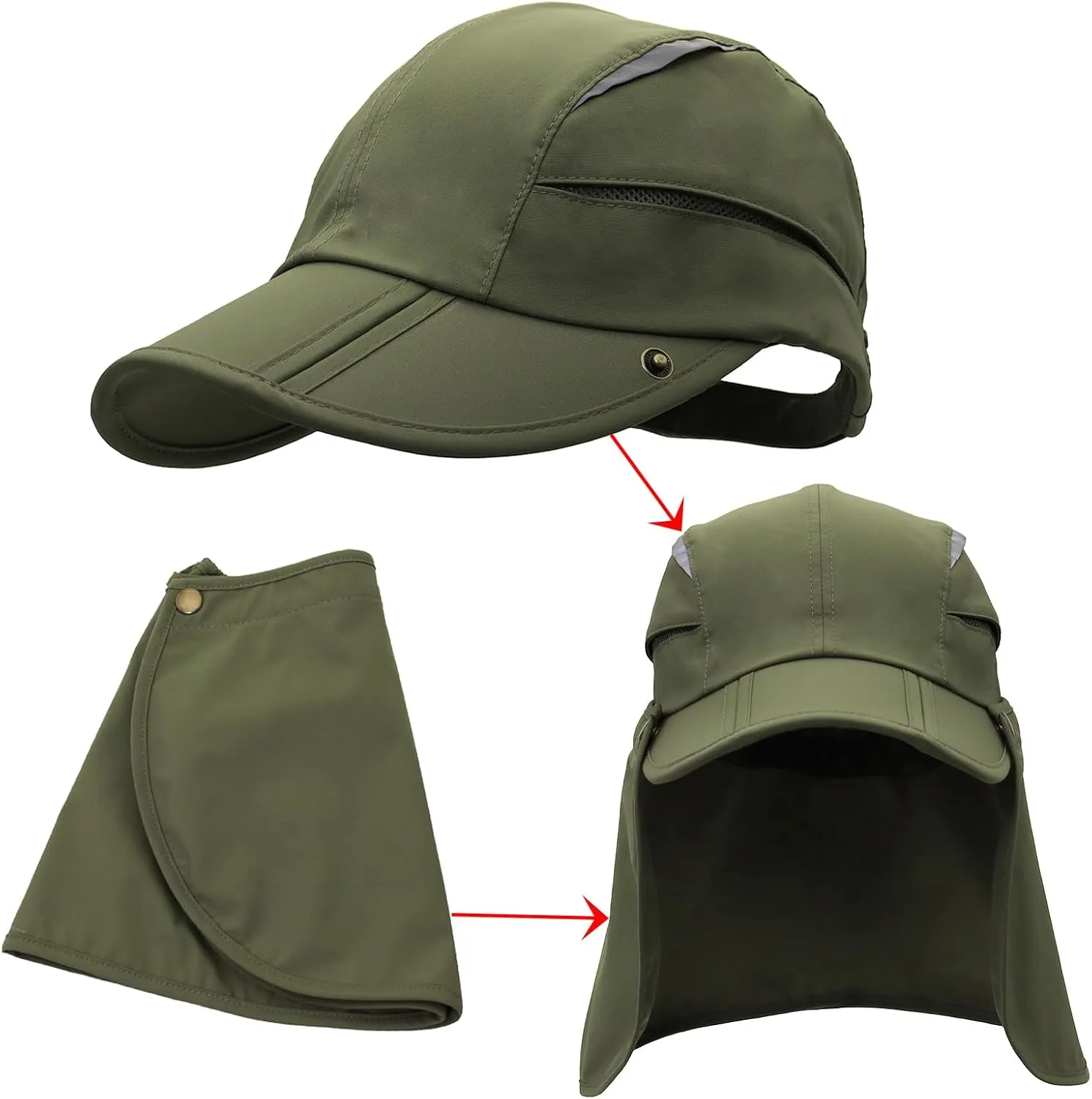 Hat with Neck Protection Detachable Multi-Purpose Summer Sun Hat Sun Protection Breathable Quick Dry UV Protection