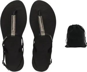 Havaianas Women's You Rio Sandals - Elegant, Comfortable, and Durable Flip Flops with Adjustable Ankle Strap, Ideal for Beach, Casual, and Everyday Wear, Includes Velvet Pouch, 9.5, Black