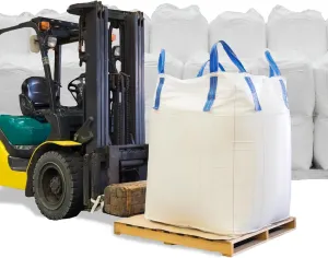 Heavy Duty FIBC Bulk Ton Bags,1 One Ton Capacity, 35"L x 35"W x 43"H, 2200 lbs SWL, Duffle Top Flat Bottom, bags for Industrial and Agricultural Use (Pack of 10)