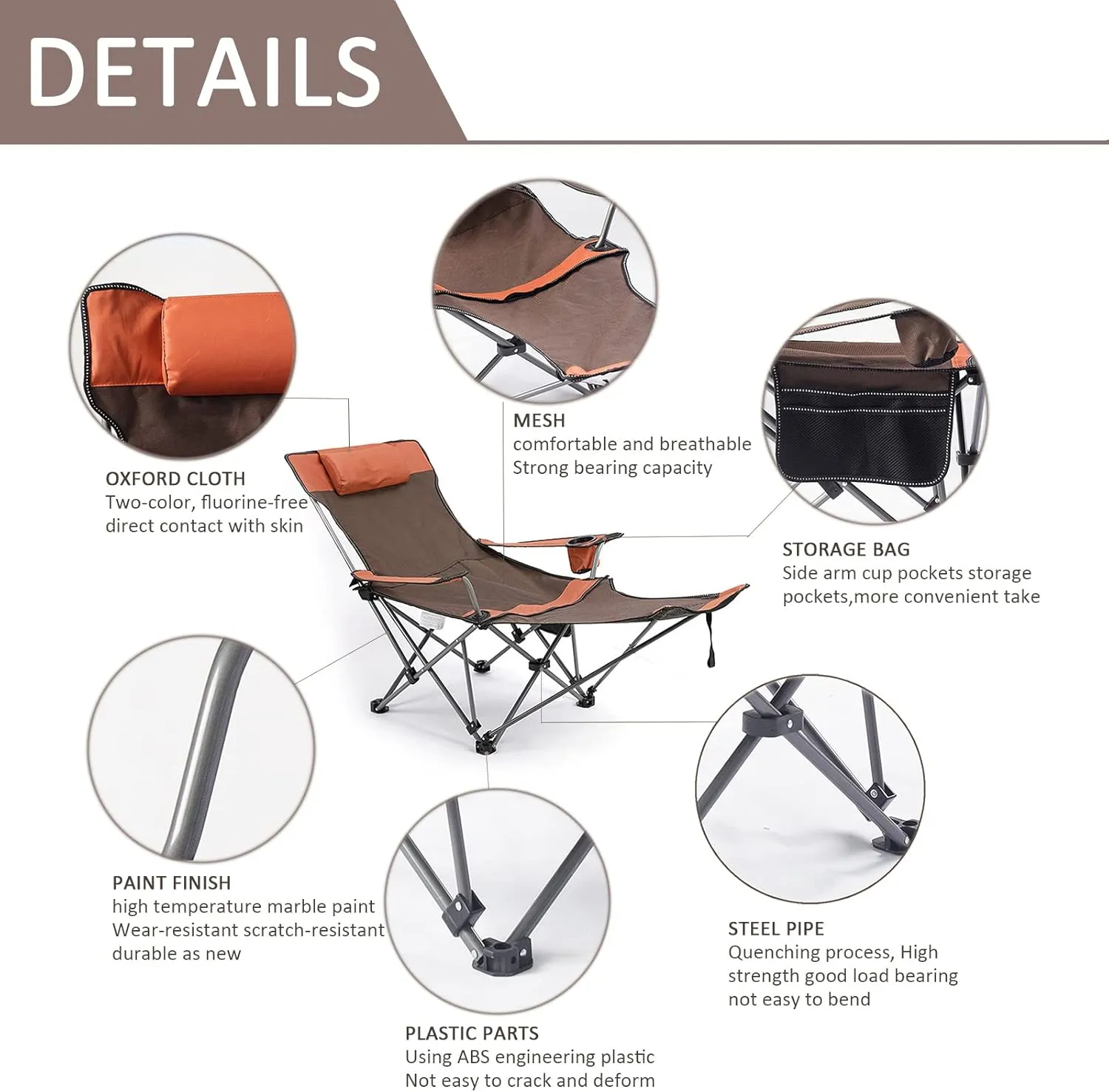 Heavy Duty Folding Oversize Padded Hard Armrest Camping Chair for Adults with Cup Bag and Storage Bag for Outdoor Sports Fishing Lawn,Gray