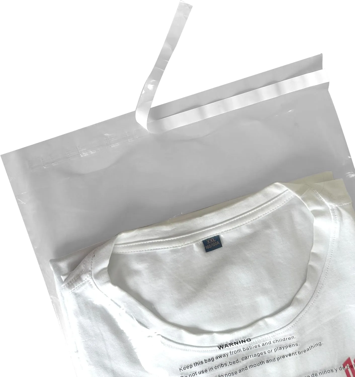 Heavy Duty Poly Bags for Shipping, 12 by 15 Mailer Bags, Suffocation Warning in 3 Languages (One Size, 100, Count)
