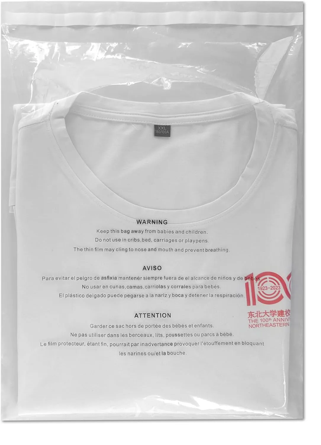 Heavy Duty Poly Bags for Shipping, 12 by 15 Mailer Bags, Suffocation Warning in 3 Languages (One Size, 100, Count)