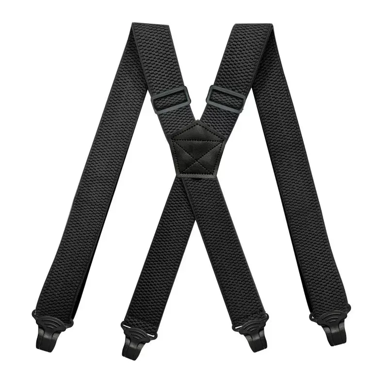 Heavy Duty Work Suspenders - X-Back 4 Plastic Gripper