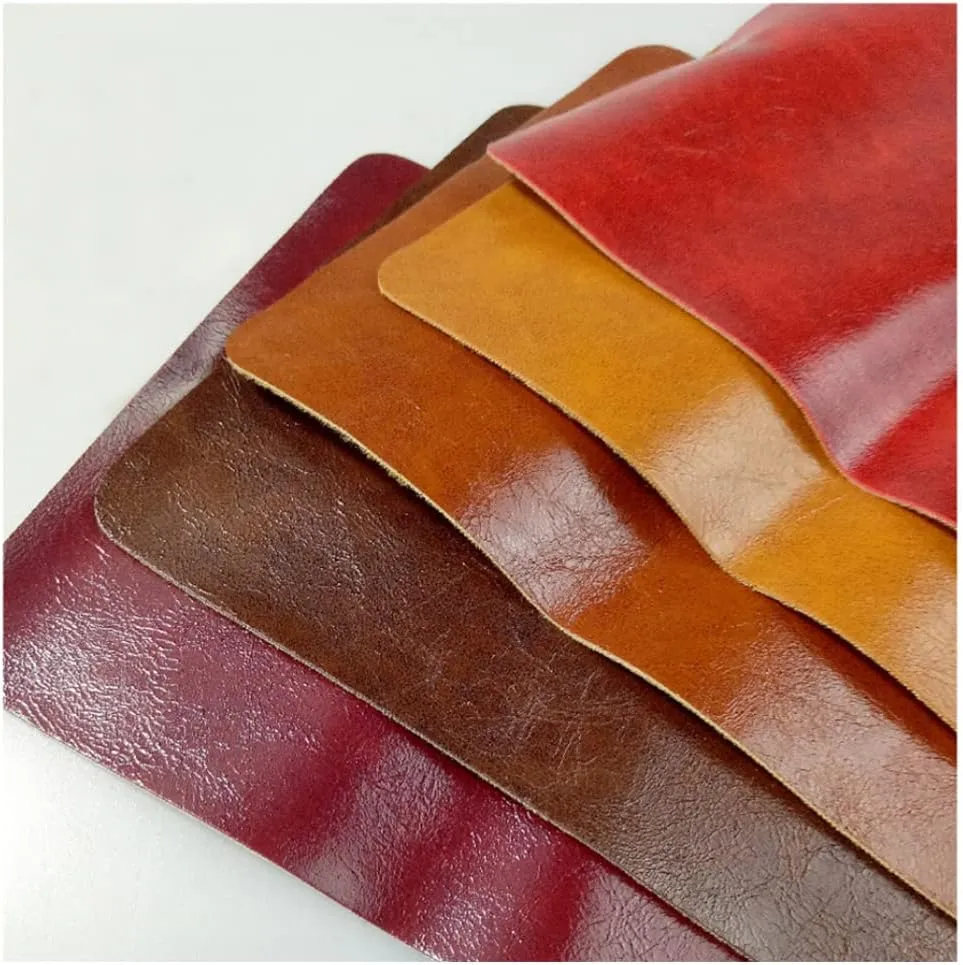Heavy Feel Faux Leather Fabric, Oil Wax Leather Leatherette Upholstery Crafts DIY Sewings Sofa Handbag Car Seat Sold by The Meter(Size:1.37 * 4,Color:Navy Blue)