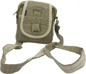 Hemp Crossbody Messenger Bag - Unisex Plain Tote for Men & Women - Lightweight Shoulder Sling Bags - 5 Compartments for Everyday Accessories