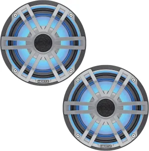 Hertz HEX 6.5 S-LD-G - 6.5" 4-Ohm Coaxial Marine Speakers with RGB LEDs, Gray Sport Grilles, Pair