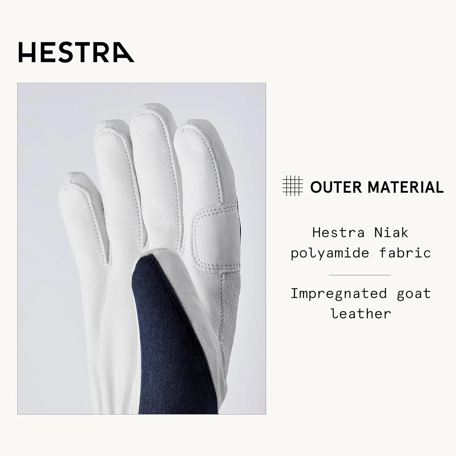 Hestra Women’s Voss CZone 5-Finger Glove I Leather, Waterproof, Alpine Skiing Gloves