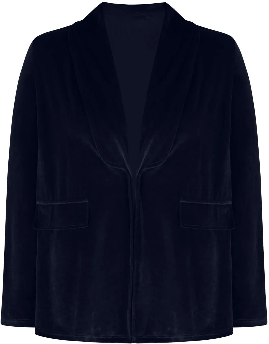 HGps8w Velvet Blazers for Women Vintage Suit Jackets Elegant Open Front Long Sleeve Loose Outerwear with Pockets