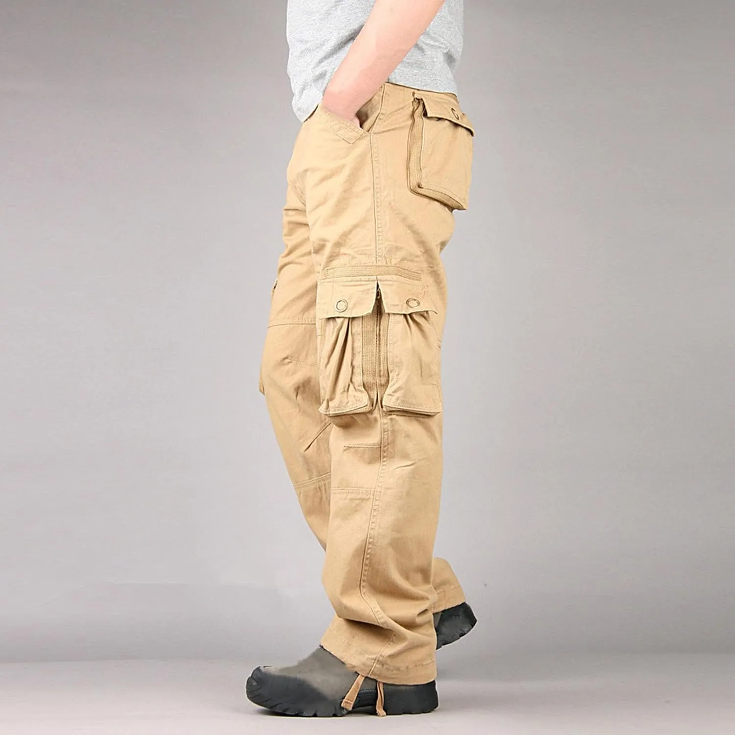 Hiking Pants Men Tactical Cargo Pants for Men Baggy Military Trousers Lightweight Joggers Work Multi-Pocket Pants
