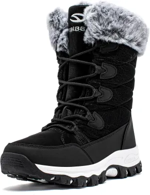 HOBIBEAR Women's Waterproof Winter Snow Boots Lightweight Warm Faux Fur Lined Mid-Calf Booties