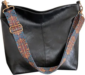 Hobo Bags for Women Crossbody Bag Guitar Strap Purse Vegan Leather Shoulder Handbags Boho Purses Tote Bucket Bag