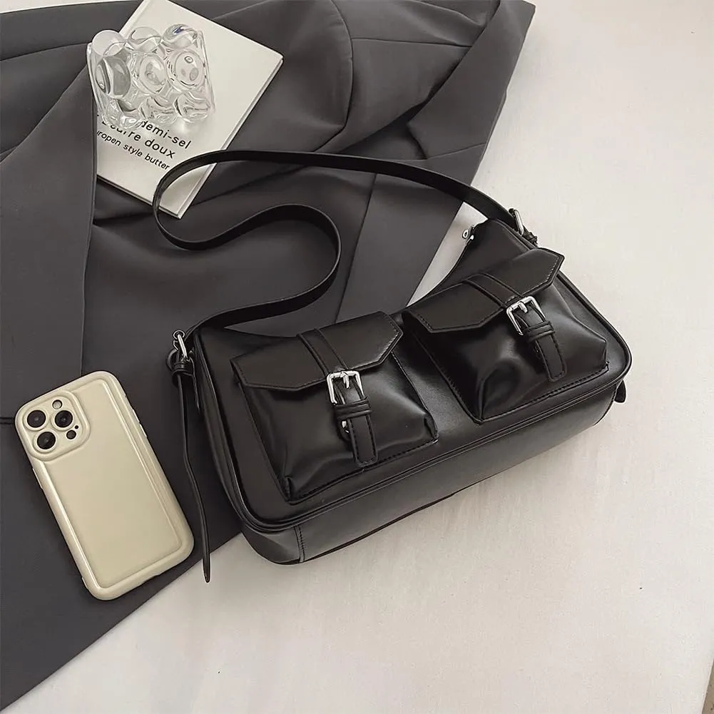 Hobo Bags for Women, Y2k Purse Crescent Shoulder Bag Purse Multi-pocket Crossbody Bag Handbag for Work Travel