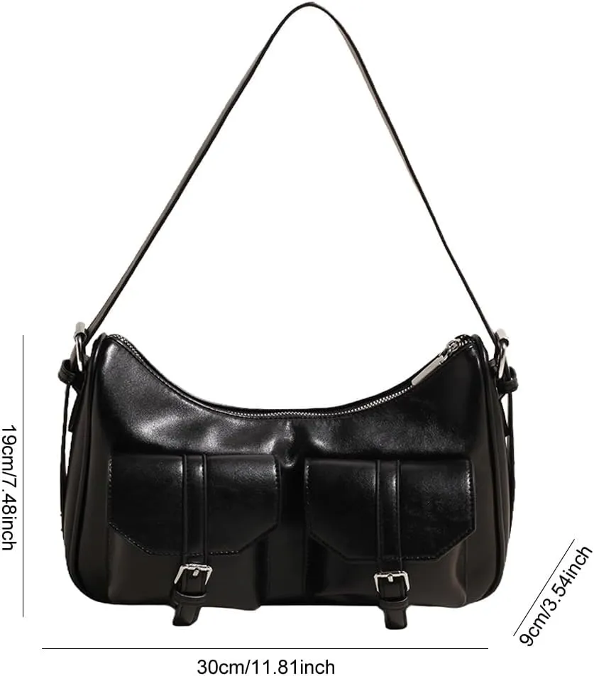 Hobo Bags for Women, Y2k Purse Crescent Shoulder Bag Purse Multi-pocket Crossbody Bag Handbag for Work Travel
