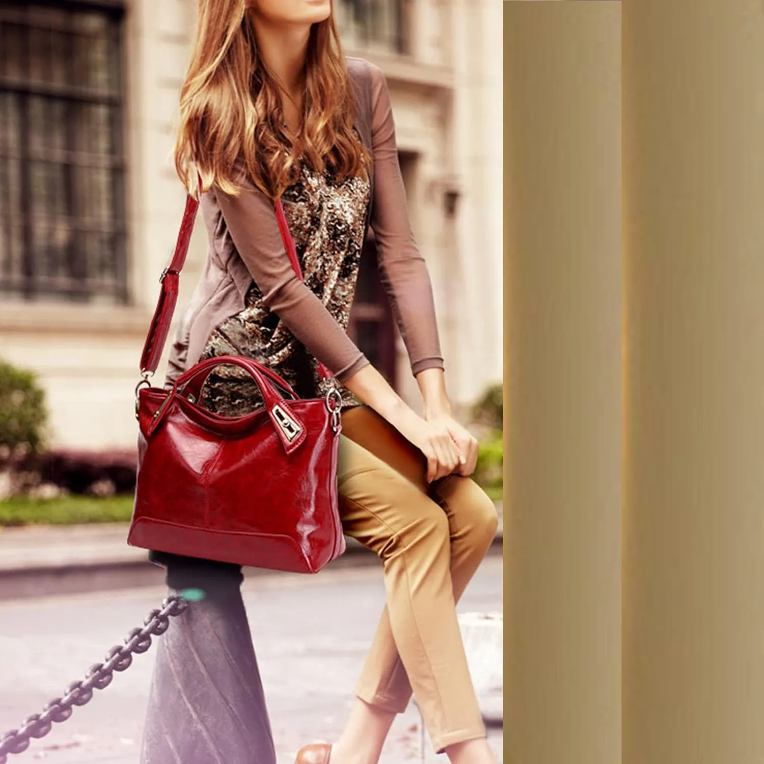 Hobo Handbag and Purses for Women,Top Handle Satchel Purse Tote Shoulder Bags Faux Leather for Ladies