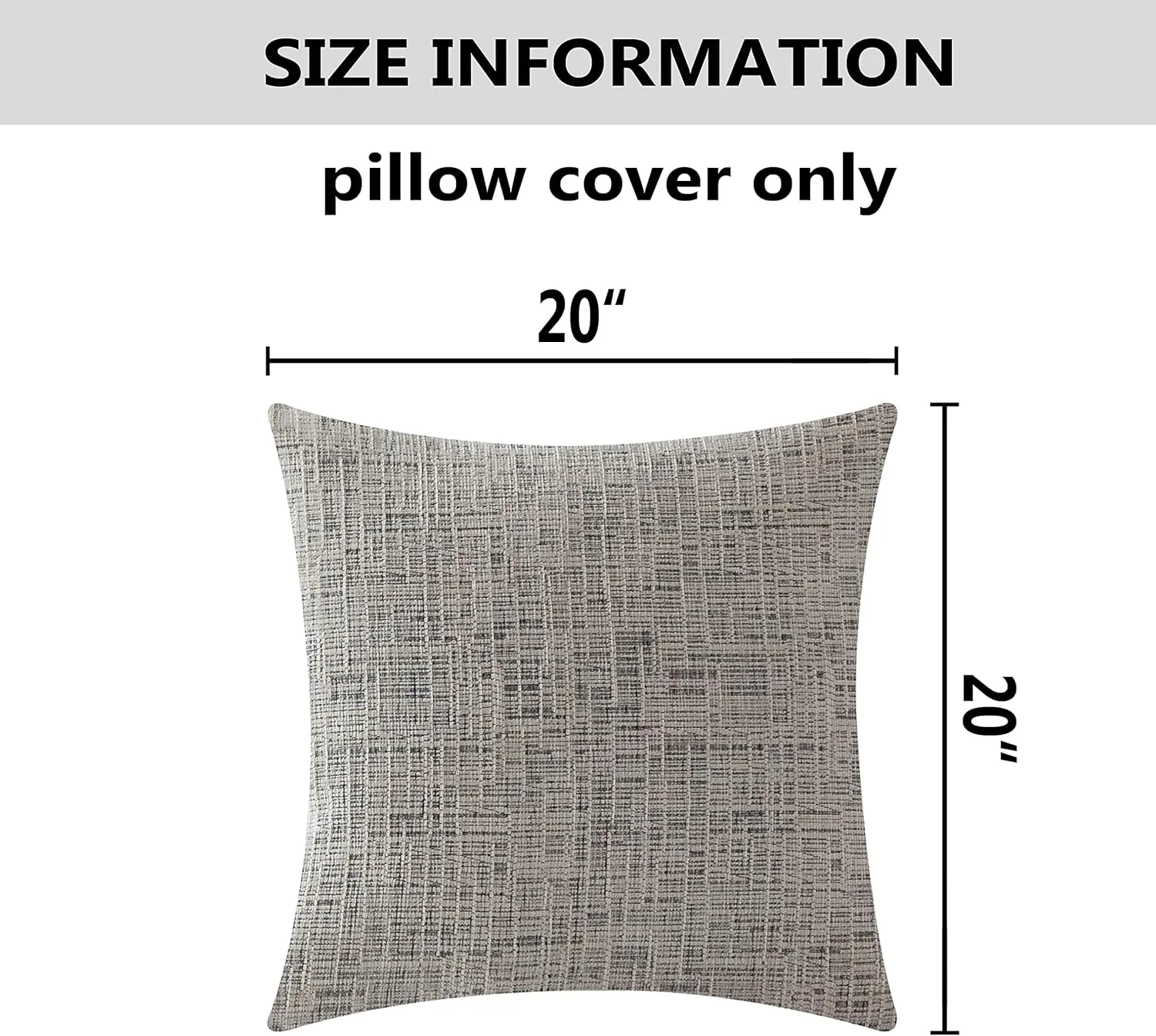 Home Brilliant Textured Throw Pillow Covers Chenille Stripe Velvet Pillowcases for Home Decoriation, Set of 2, 50x50 cm(20x20 inches), Cream Mix Black