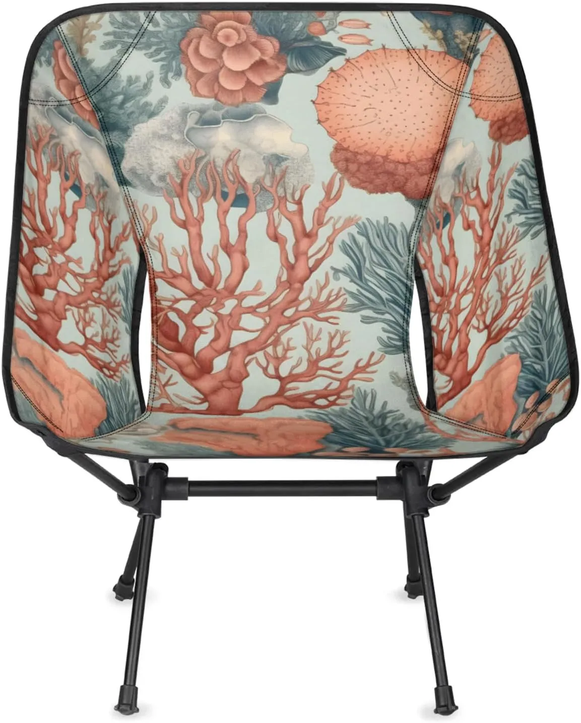 Honeybaby Folding Camping Chair Coral Theme Camping Chairs Lightweight Portable Chair Outdoor Foldable Chairs for Camping Travel Picnic Beach Hiking
