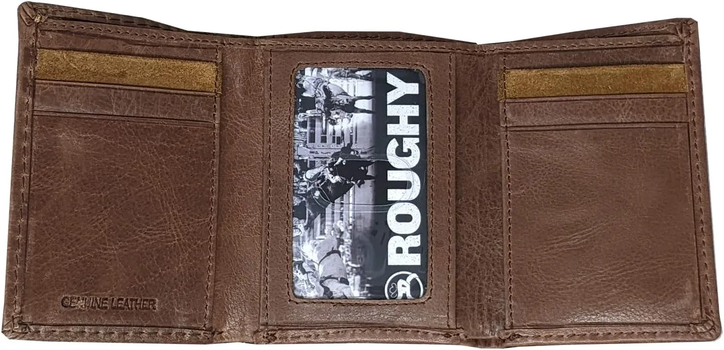 HOOEY Leather Tri-Fold Men's Wallet (Roughout - Brown)