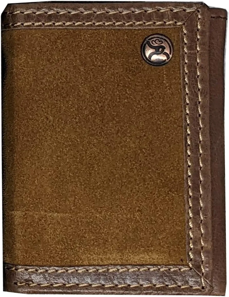 HOOEY Leather Tri-Fold Men's Wallet (Roughout - Brown)