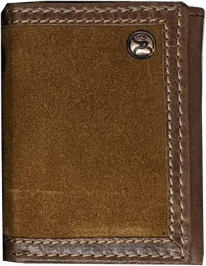 HOOEY Leather Tri-Fold Men's Wallet (Roughout - Brown)