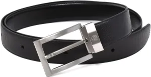 HPN240A42 Men's Belt, Leather, Black, Business Casual, Black, 122cm(フリーサイズ)