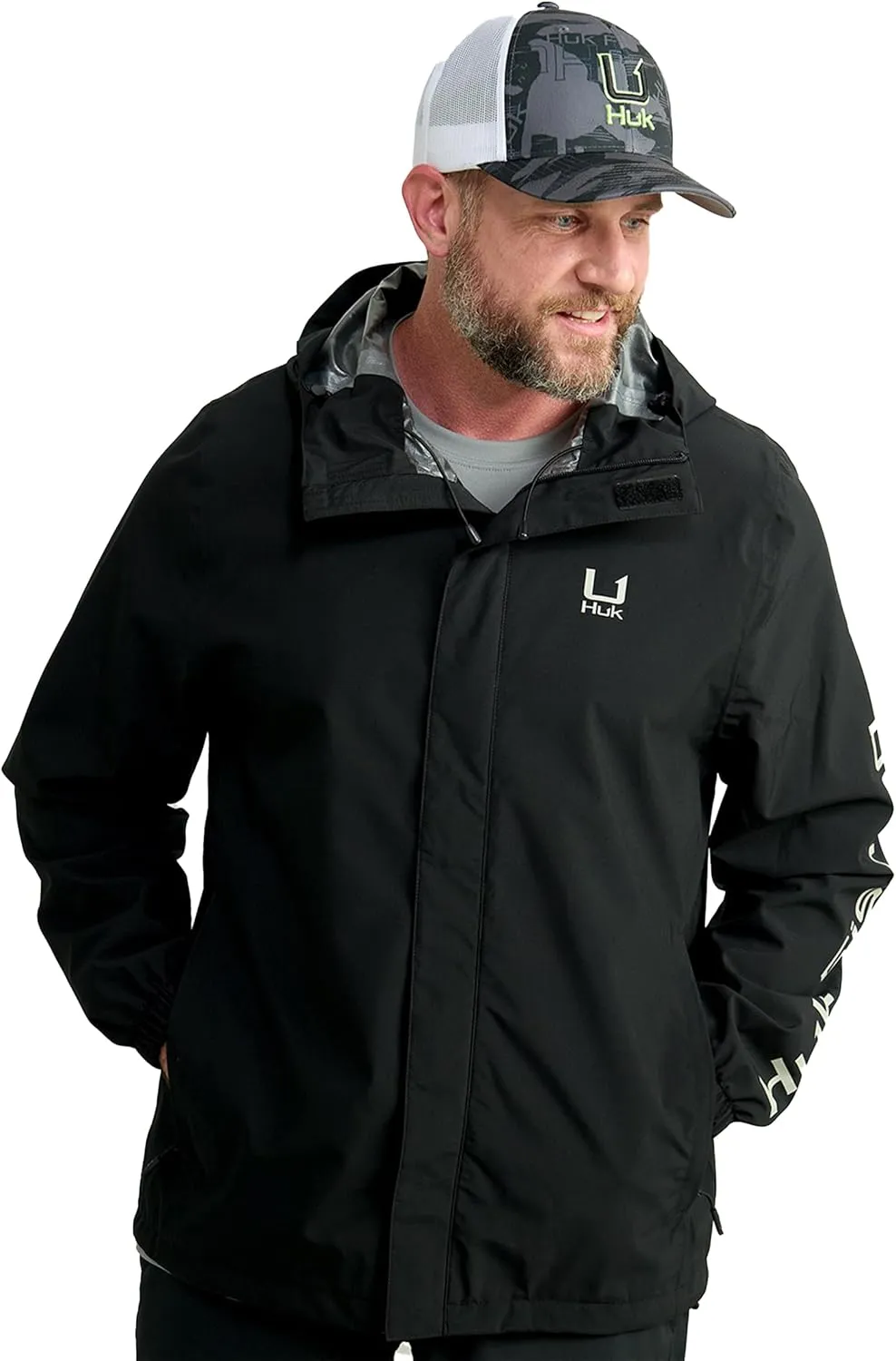 HUK Men's Storm Jacket, Heavy Duty Fishing Rain Coat