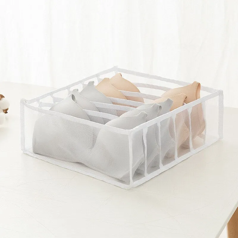 HULIANFU Stacking Pants Drawer Divider Organizer Jeans Compartment Storage Box Can Washed Home Closet Clothes Drawer Mesh Separation Box