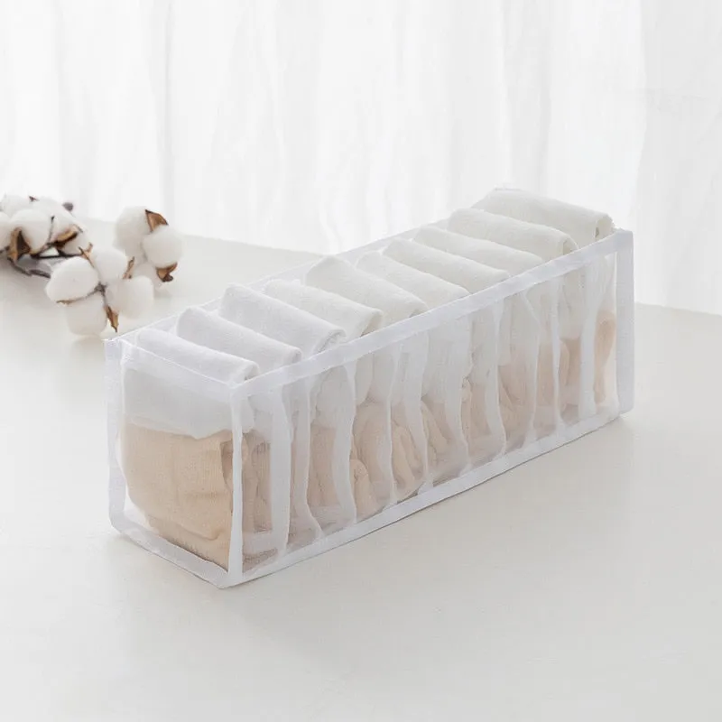 HULIANFU Stacking Pants Drawer Divider Organizer Jeans Compartment Storage Box Can Washed Home Closet Clothes Drawer Mesh Separation Box