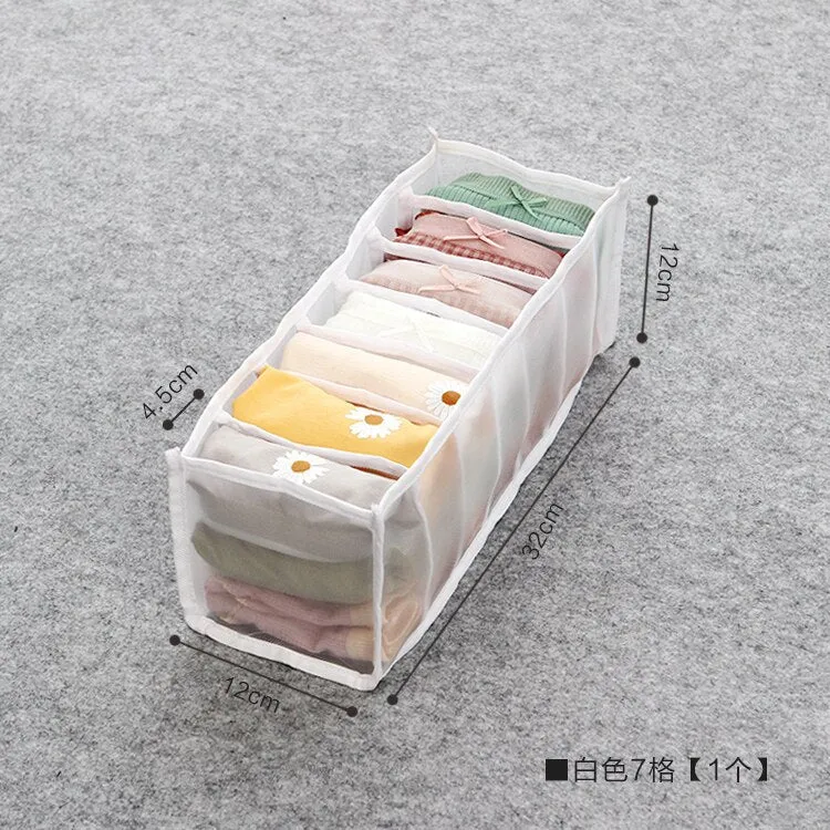 HULIANFU Stacking Pants Drawer Divider Organizer Jeans Compartment Storage Box Can Washed Home Closet Clothes Drawer Mesh Separation Box