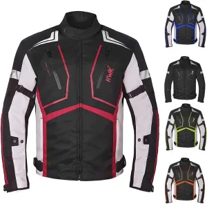 HWK Motorcycle Jacket for Men and Women Scorpion with Cordura Fabric for Enduro Motorbike Riding and Armor Foam Padding for Impact Protection, Dual Sport Motorcycle Jacket - Red, 3X-Large