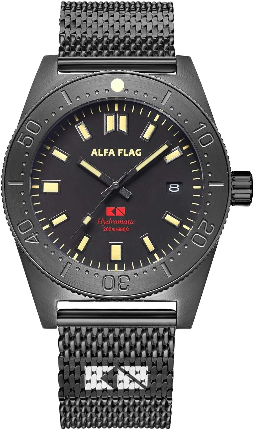 Hydromatic 200m/660ft Diver Watch Professional Automatic Men's Sport Watch, Afhm200b-1, Professional Diving
