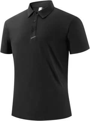Ice Silk Shirts for Men Summer Fashion Short Sleeve Tactical Performance Polo Blouse Casual Lightweight Loose Blouse
