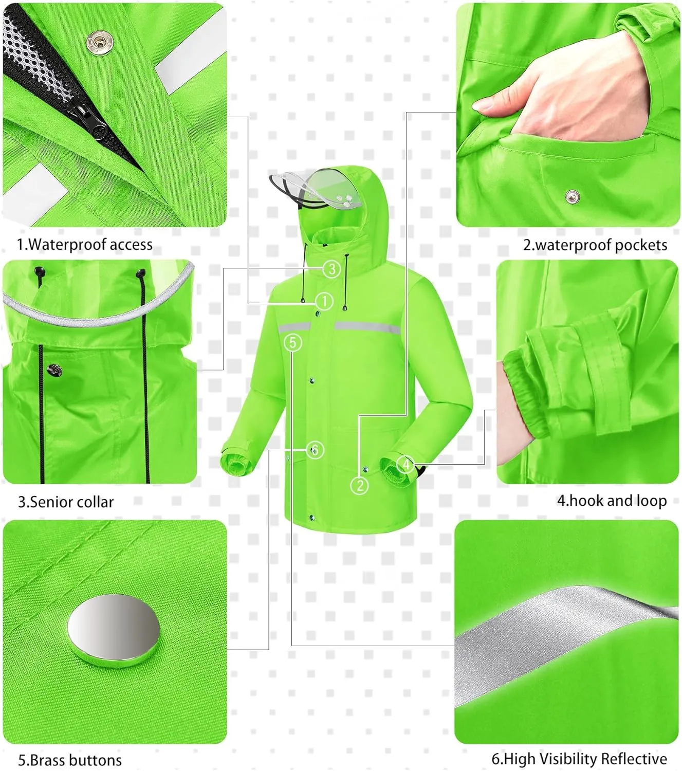 iCreek Rain Suit Waterproof Jacket and Trouser Suit Raincoat for Men and Women Outdoor All-Sport Breathable Anti-storm
