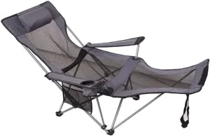 IRYZE Outdoor Chair Folding Camping Chair Outdoor Folding Camping Chair Recliner Portable Back Fishing Chair Leisure Stool Beach Break Chair Sports Chair Camping Chair Foldable Chair (Color : B)