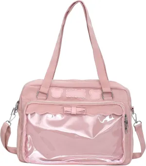 Ita Bag for Women Adult JK Uniform Inspired Y2K Shoulder Bag Japanese Chic Purse Kawaii Solid Color Spacious Interior