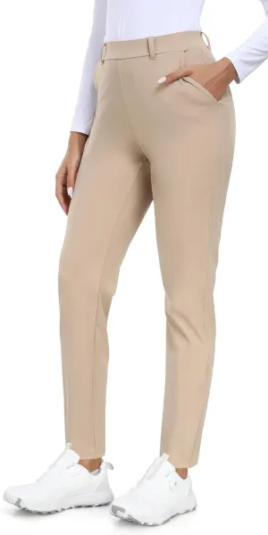 IUGA Stretchy Womens Golf Pants 7/8 Ankle Pull On Athletic Business Casual Travel Dress Pants with Pockets