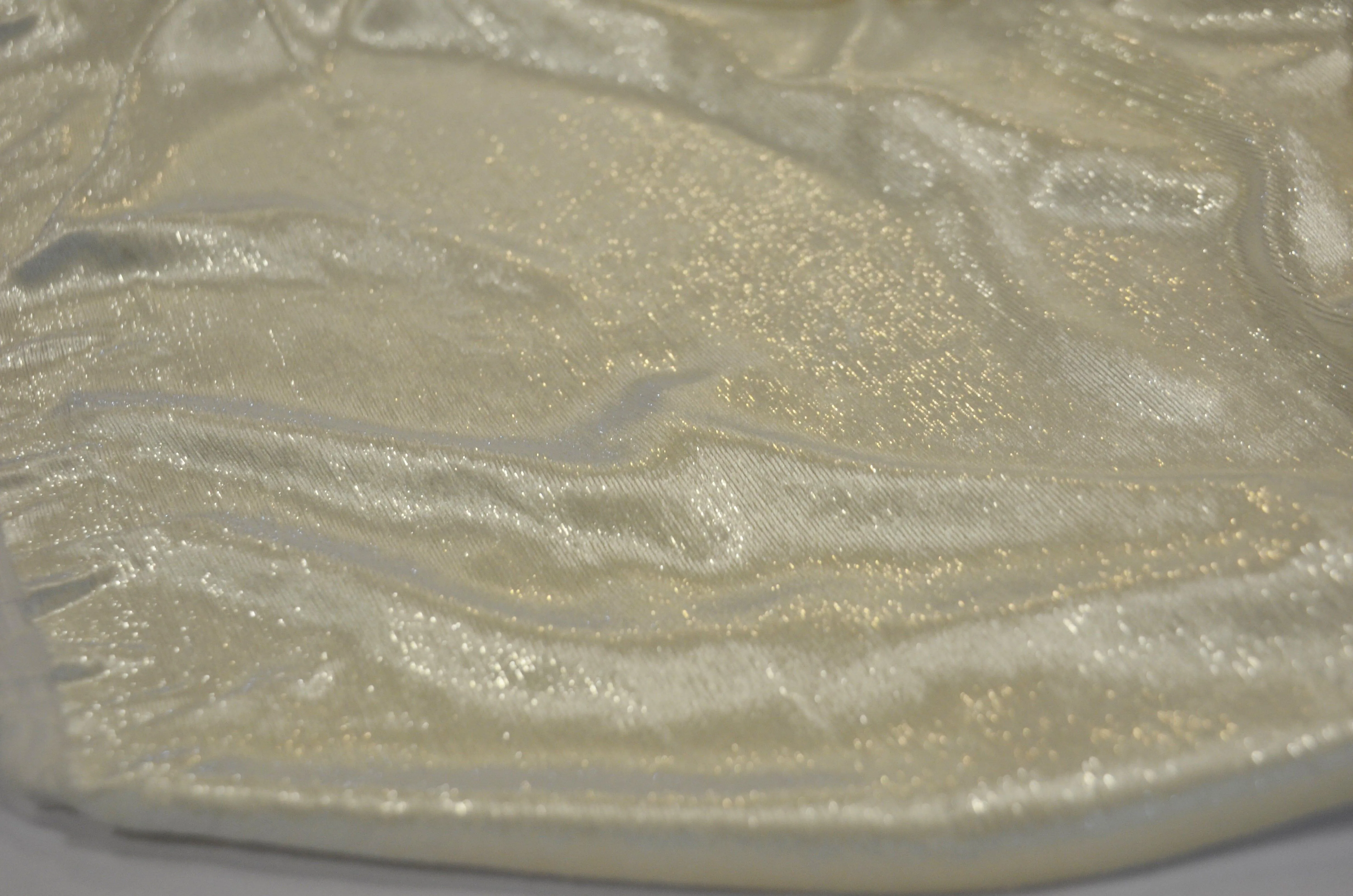 Ivory Silky Velvet with Metallic Lurex | 52" Wide | Polyester Super Soft Lurex Velvet | Soft Metallic Velvet for Dresses, Clothing, Skirts, Costume