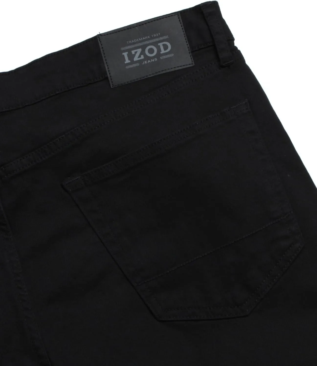 IZOD Men's Relaxed Fit Jeans - Classic 5-Pocket Comfort Stretch Denim - Straight Leg Casual Work Pants for Men