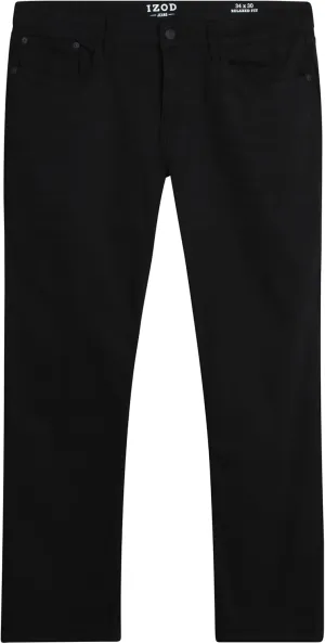 IZOD Men's Relaxed Fit Jeans - Classic 5-Pocket Comfort Stretch Denim - Straight Leg Casual Work Pants for Men