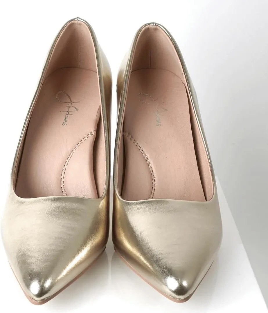 J. Adams Jolie Heels for Women - Closed Pointed Toe Mid Block Heel Classic Pumps