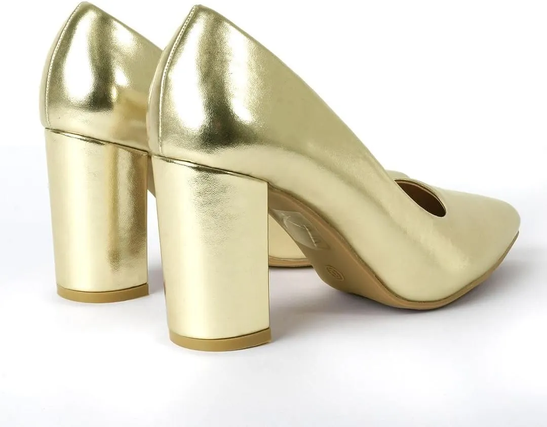 J. Adams Jolie Heels for Women - Closed Pointed Toe Mid Block Heel Classic Pumps